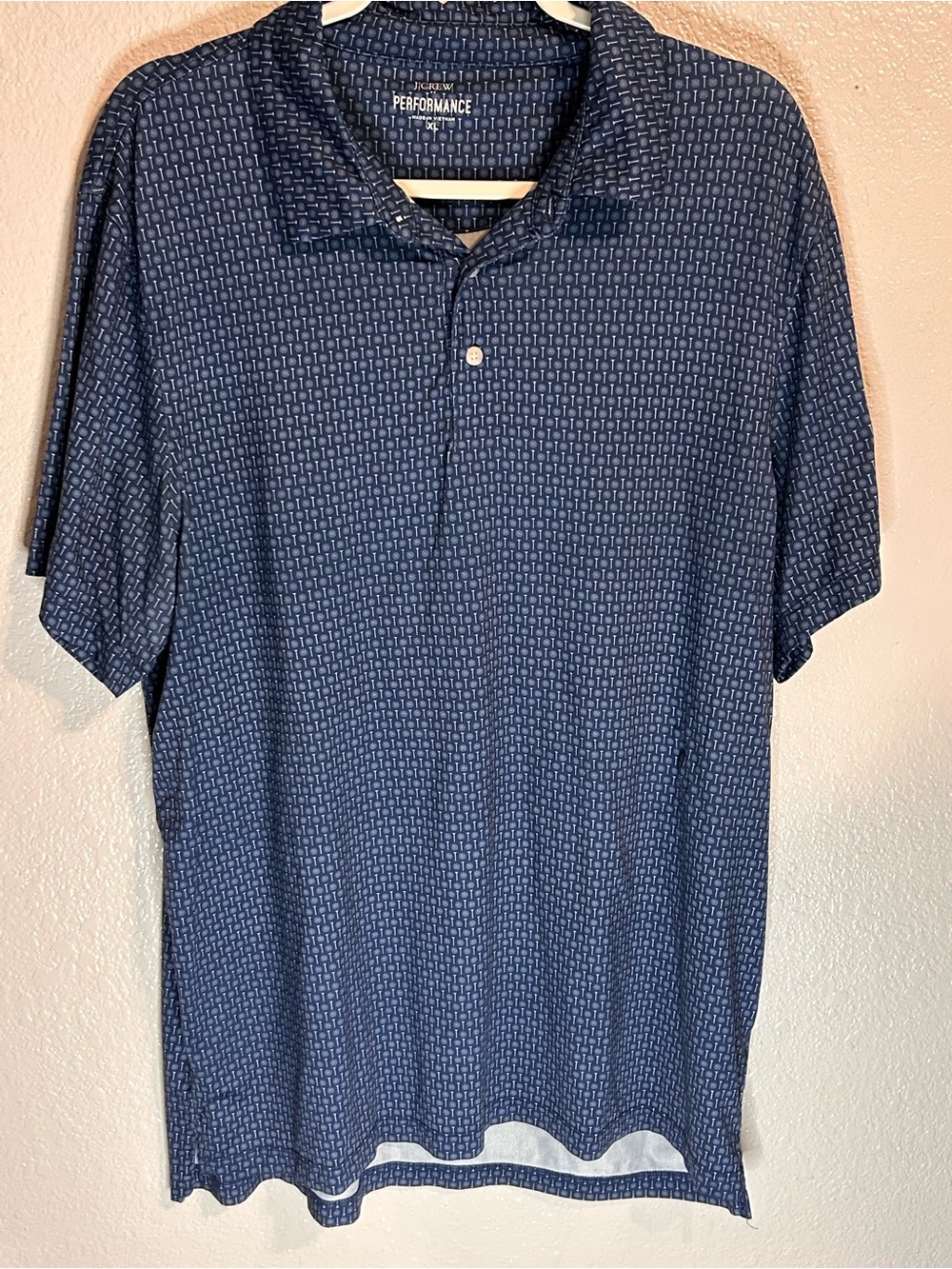Performance Men's Navy Geometric Polo Golf Shirt